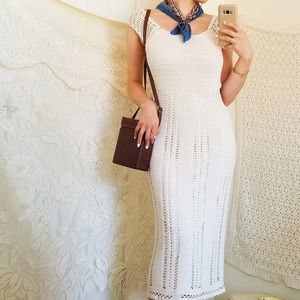 Express Cream Handknit Dress